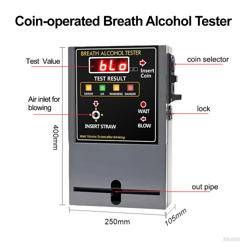 In Stock Coin-Operated Breathalyzer Gas Analyzers OEM and ODM Alcohol Detector for Bar and Public Places